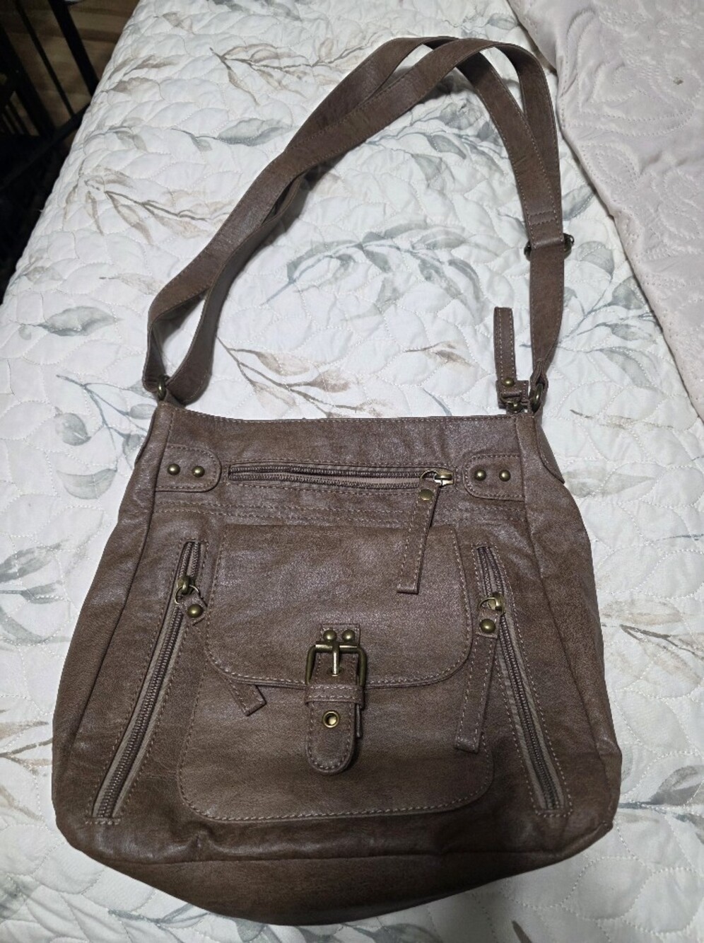 Faux Leather Shoulder Bag